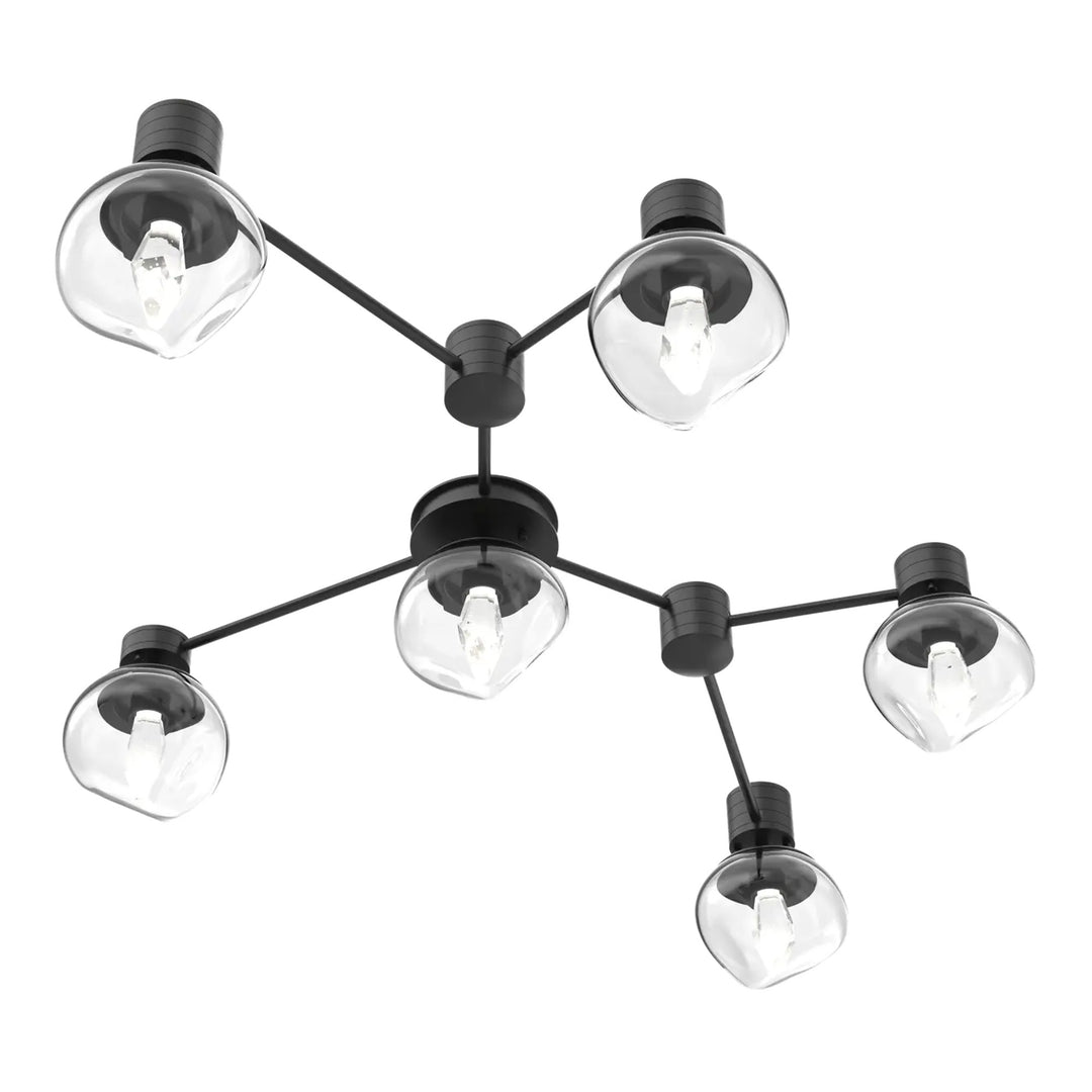 Luna Hub &amp; Spoke by Hammerton Studio – 6 Light Linear in Matte Black