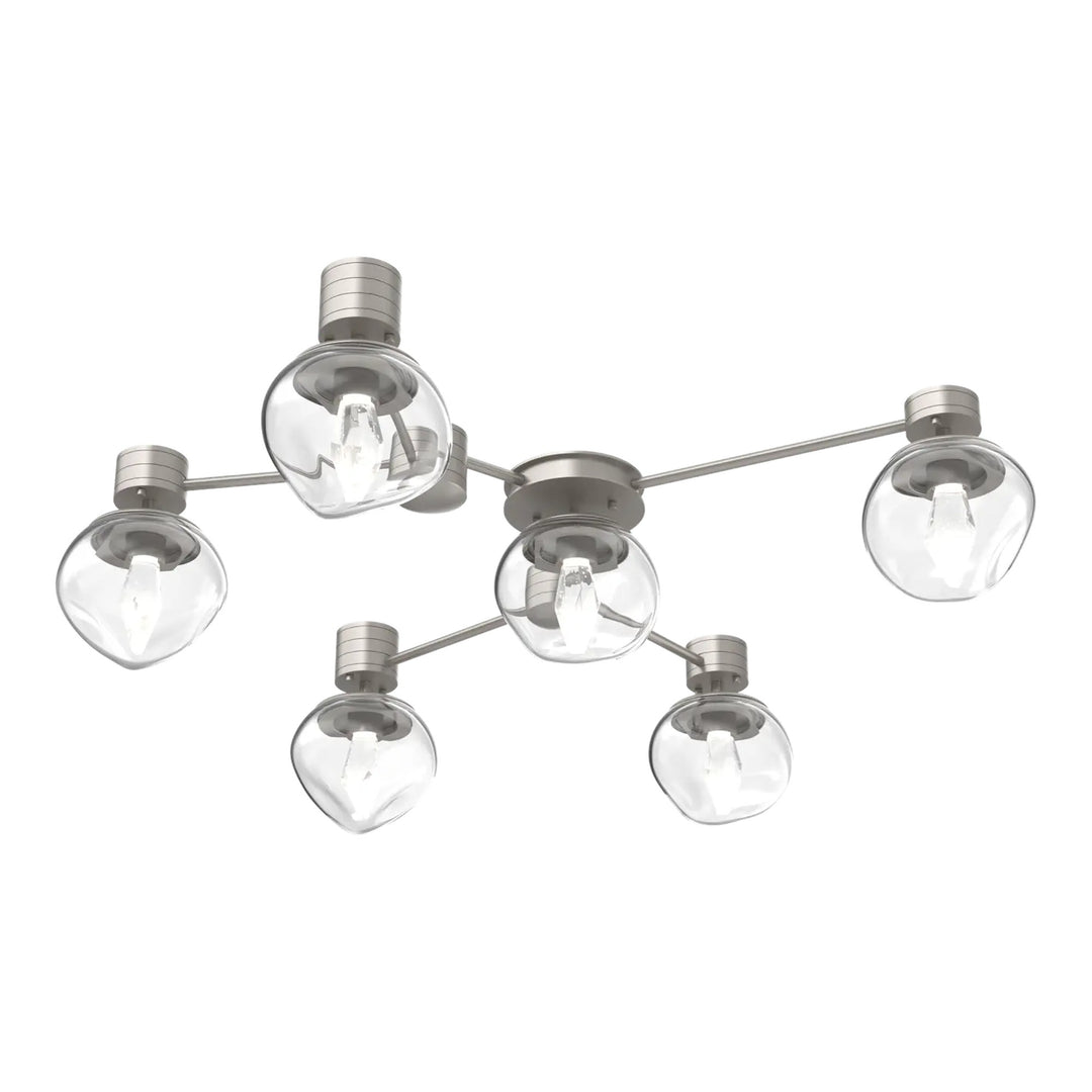 Luna Hub &amp; Spoke by Hammerton Studio – 6 Light Round in Beige Silver