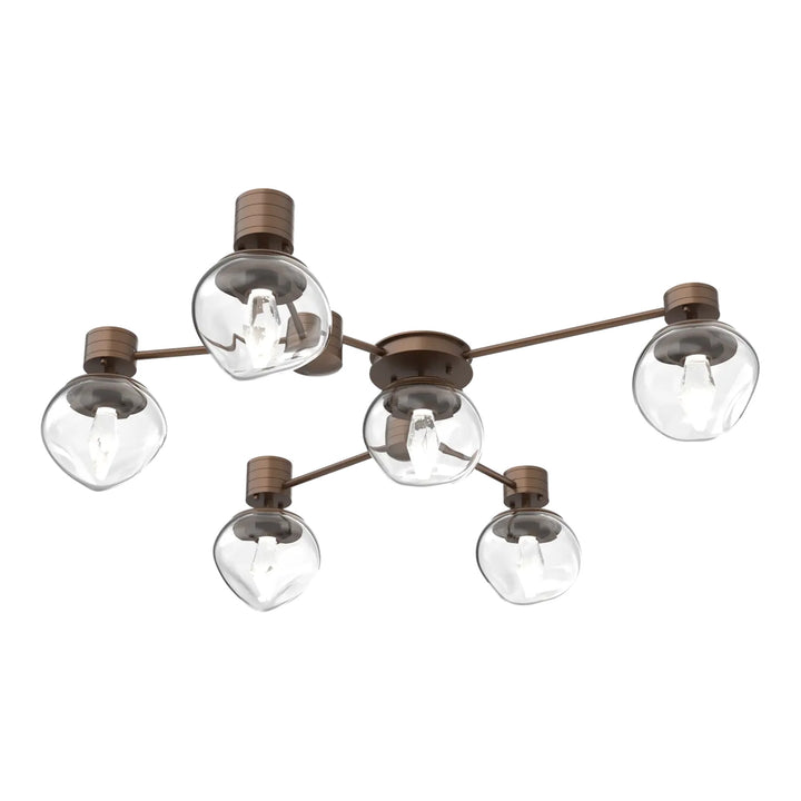 Luna Hub &amp; Spoke by Hammerton Studio – 6 Light Round in Burnished Bronze