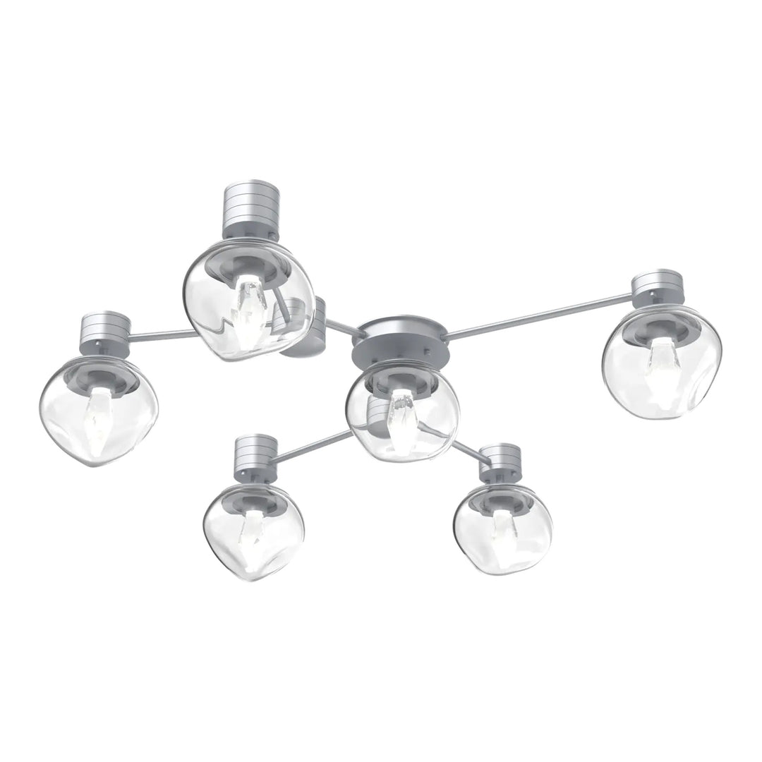 Luna Hub &amp; Spoke by Hammerton Studio – 6 Light Round in Classic Silver