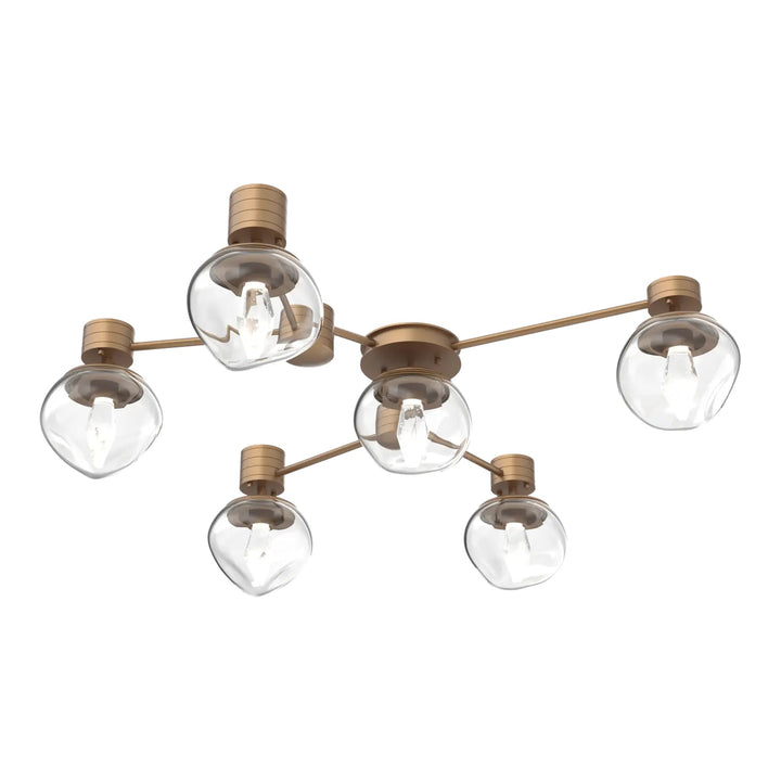 Luna Hub &amp; Spoke by Hammerton Studio – 6 Light Round in Novel Brass