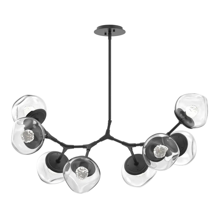 Luna Modern Branch Chandelier by Hammerton Studio – 8 Lights in Matte Black with Floret inner diffuser