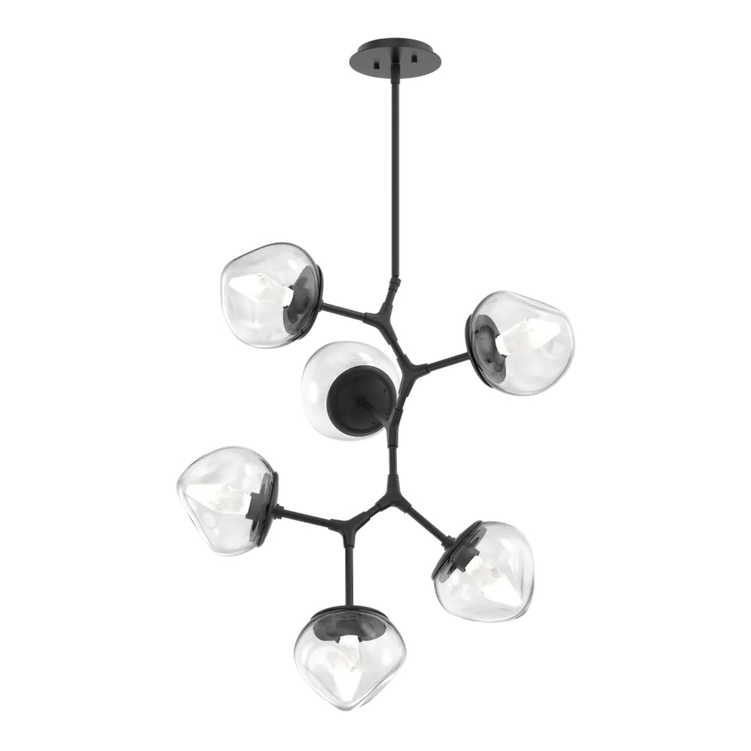 Luna Modern Vine Chandelier by Hammerton Studio – 6 Lights in Matte Black