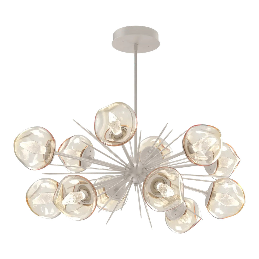 Luna Oval Starburst Chandelier by Hammerton Studio in Beige Silver