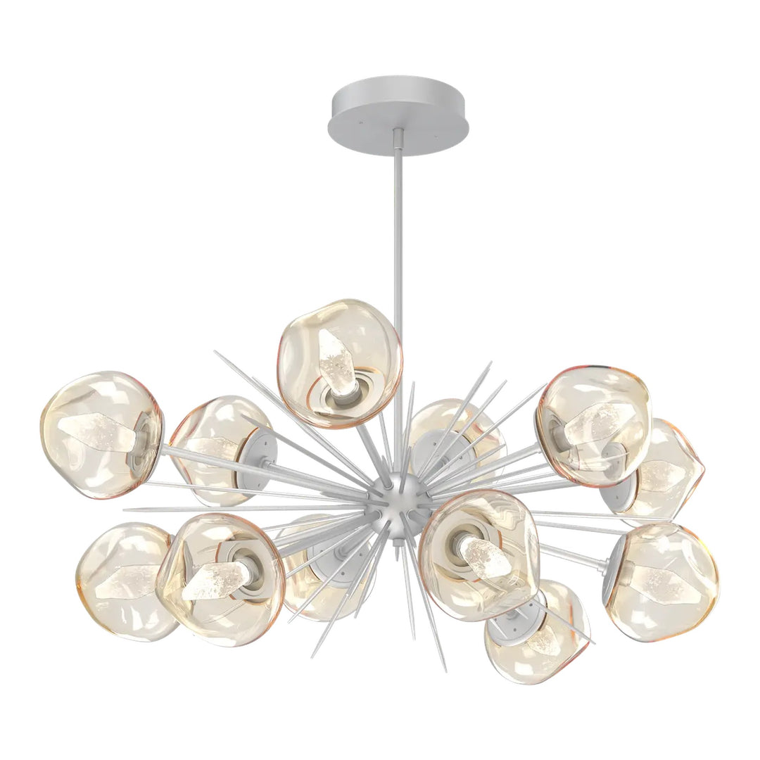 Luna Oval Starburst Chandelier by Hammerton Studio in Classic Silver