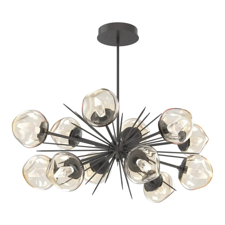 Luna Oval Starburst Chandelier by Hammerton Studio in Graphite