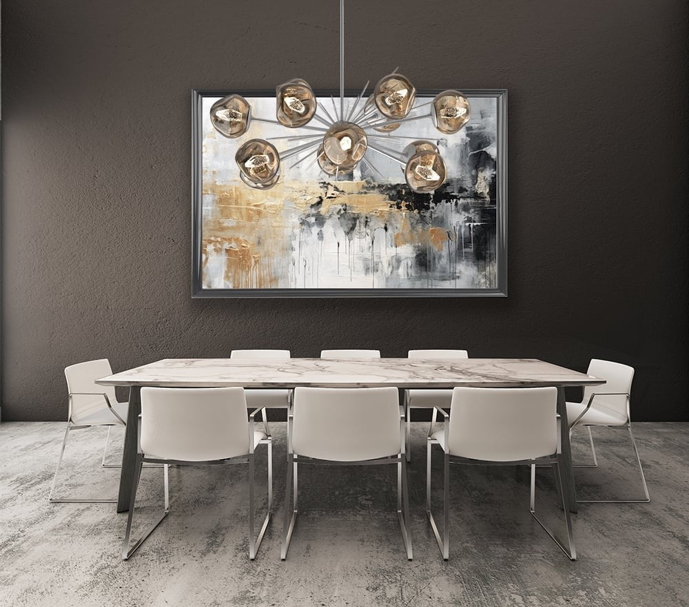 Luna Oval Starburst Chandelier by Hammerton Studio in a styled interior