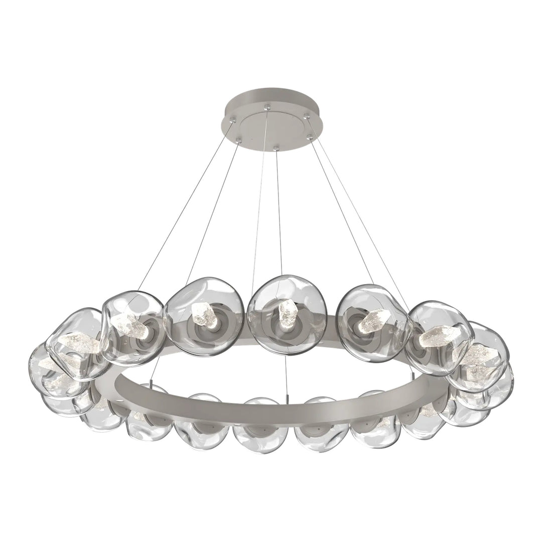 Luna Radial Ring Chandelier by Hammerton Studio – Large in Beige Silver