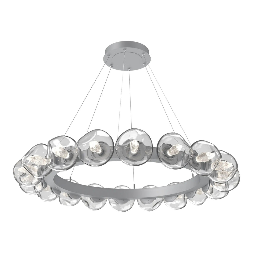 Luna Radial Ring Chandelier by Hammerton Studio – Large in Classic Silver