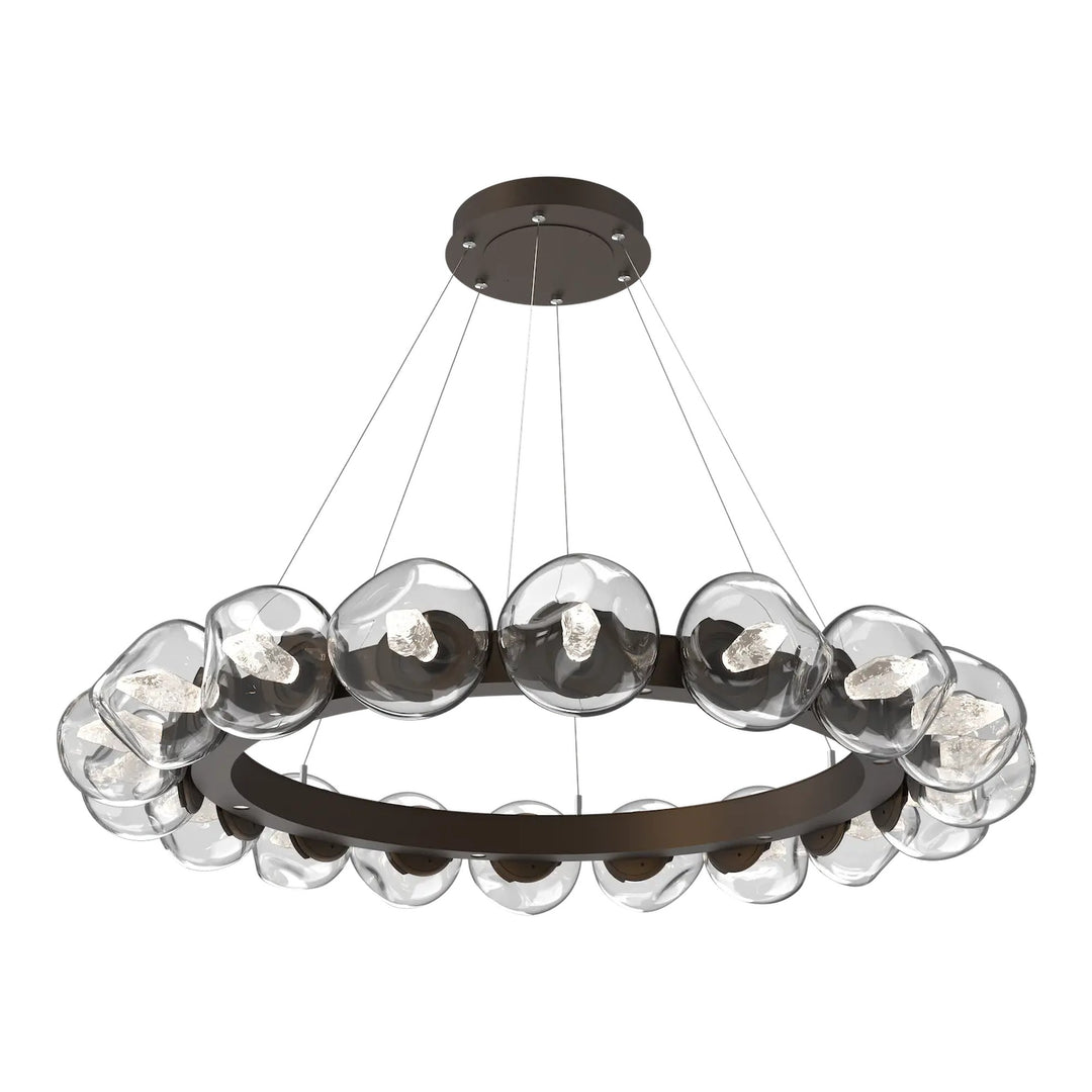 Luna Radial Ring Chandelier by Hammerton Studio – Large in Flat Bronze