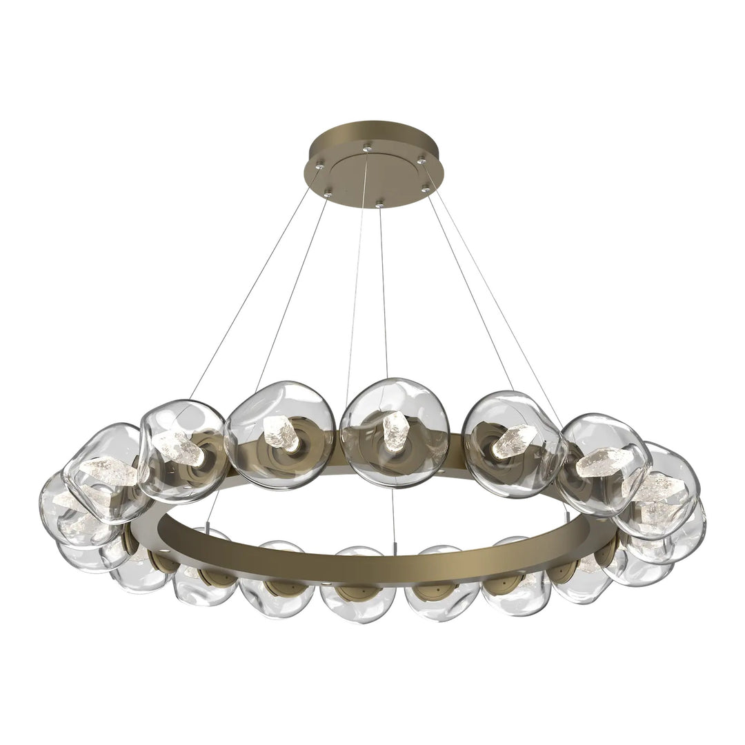 Luna Radial Ring Chandelier by Hammerton Studio – Large in Gilded Brass