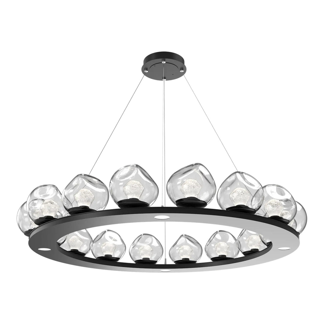 Luna Ring Chandelier by Hammerton Studio – Large in Matte Black with Zircon inner diffuser