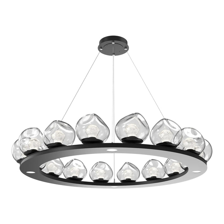 Luna Ring Chandelier by Hammerton Studio – Large in Matte Black with Zircon inner diffuser