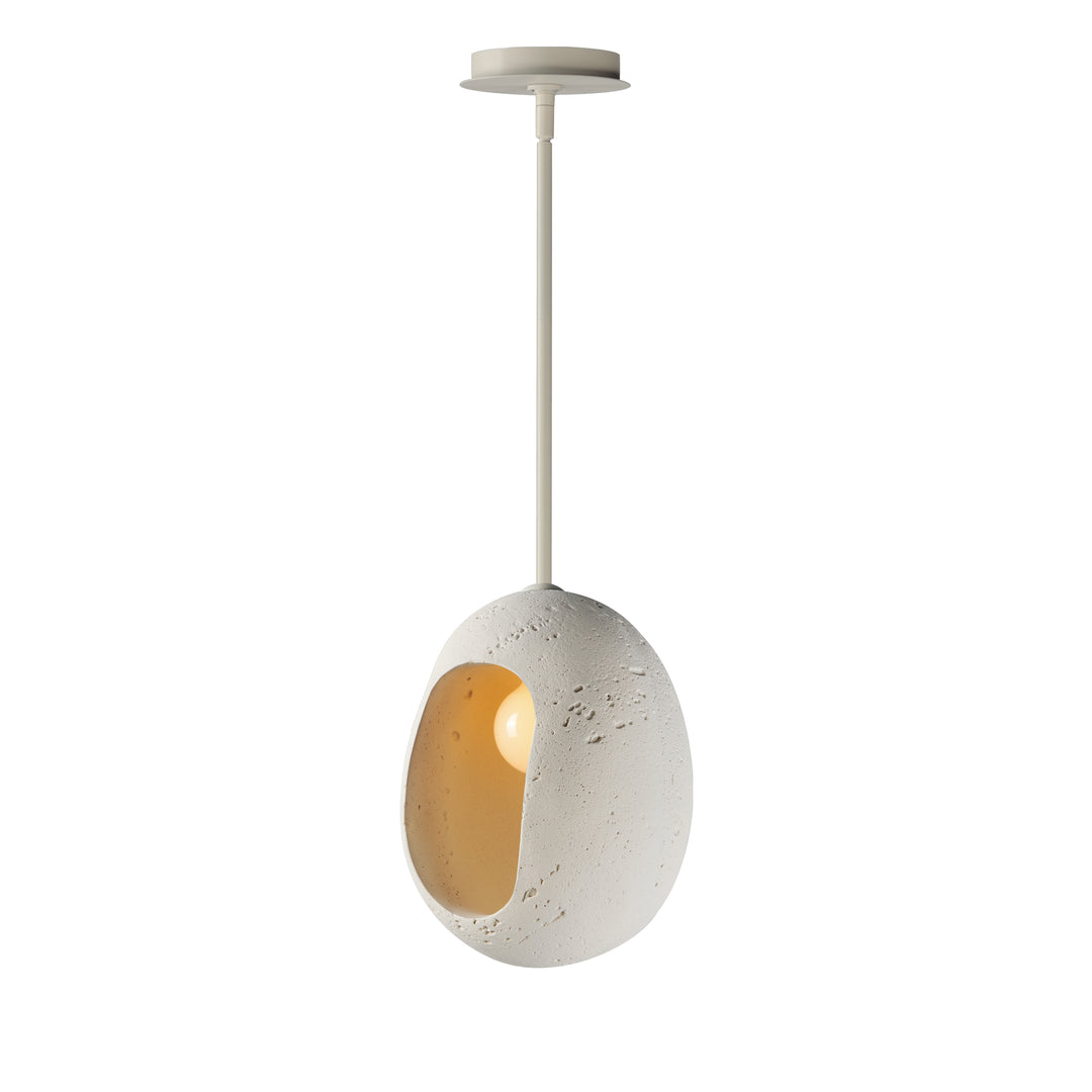 Luna Small LED Pendant by ET2 Lighting in Chalk White, front view