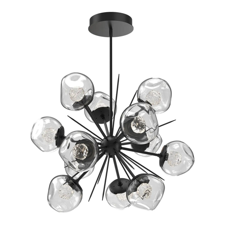 Luna Starburst Chandelier by Hammerton Studio – Medium in Matte Black with Floret inner diffuser