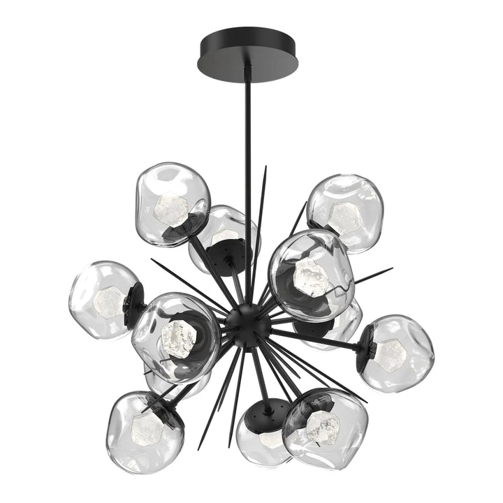 Luna Starburst Chandelier by Hammerton Studio – Medium in Matte Black with Zircon inner diffuser