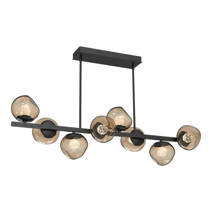 Luna Twisted Branch Chandelier by Hammerton Studio – 8 Lights in Matte Black with Bronze glass