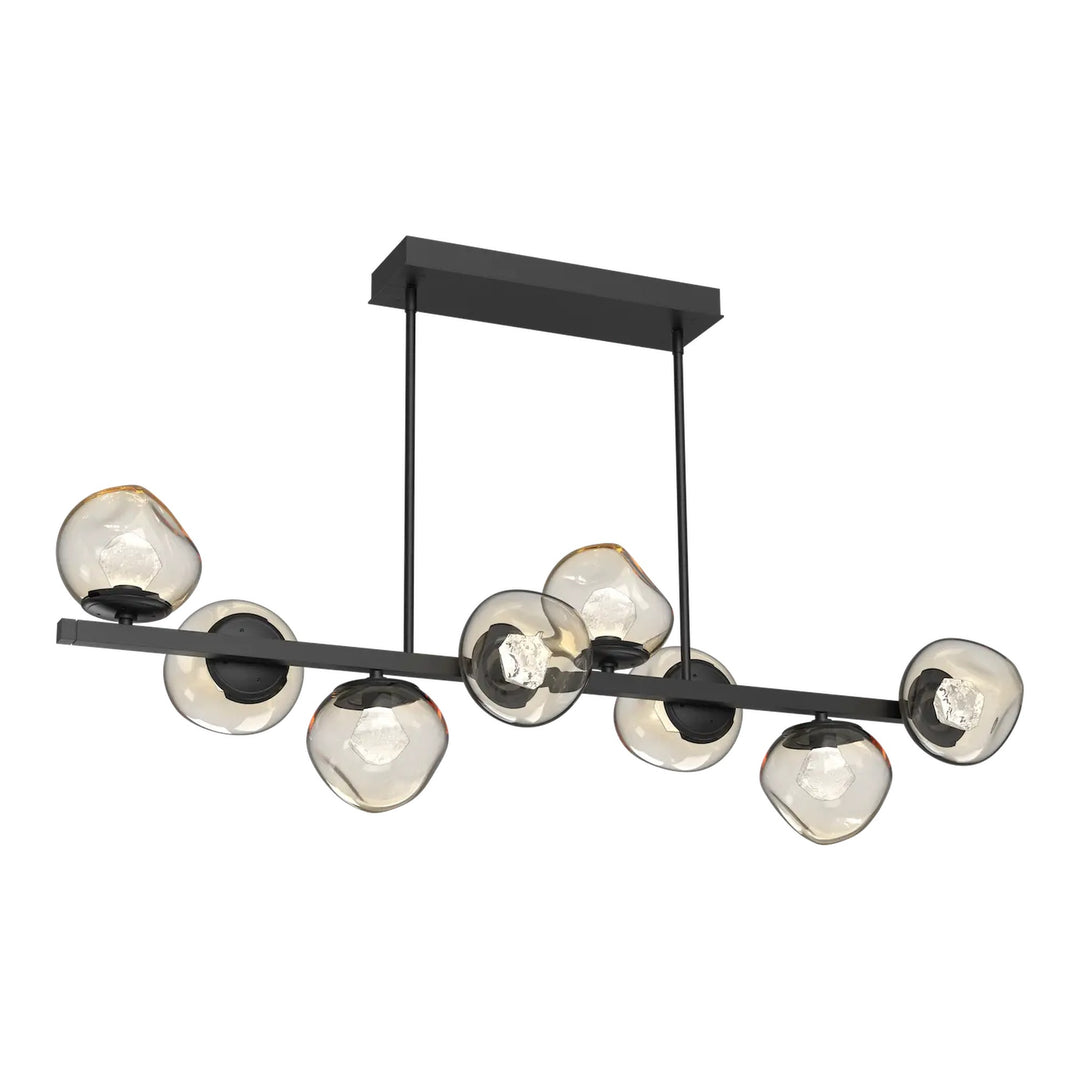 Luna Twisted Branch Chandelier by Hammerton Studio – 8 Lights in Matte Black with Zircon inner diffuser