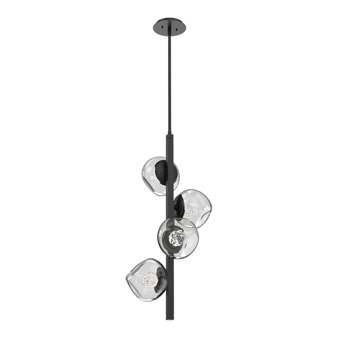 Luna Twisted Vine Chandelier by Hammerton Studio – 4 Lights in Matte Black with Clear glass