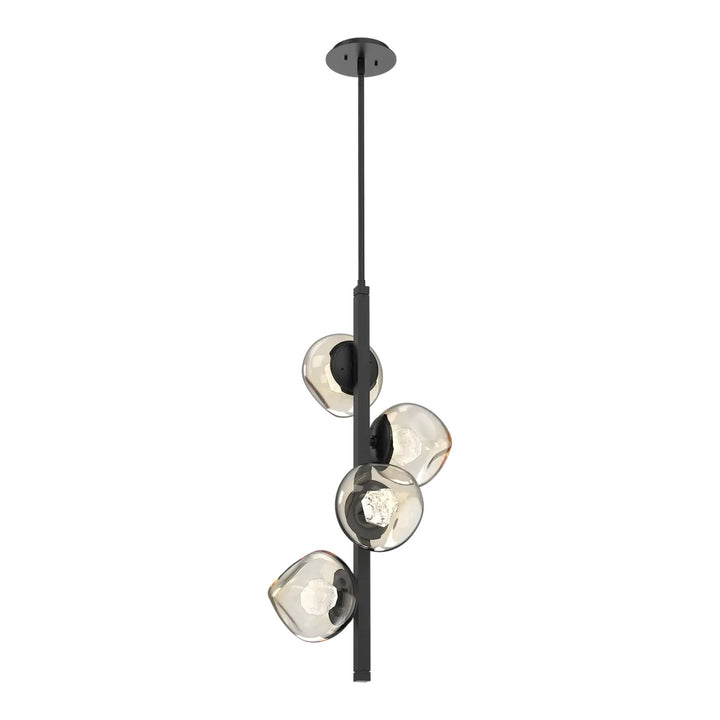 Luna Twisted Vine Chandelier by Hammerton Studio – 4 Lights in Matte Black with Zircon inner diffuser