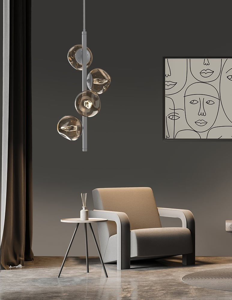 Luna Twisted Vine Chandelier by Hammerton Studio in a styled interior