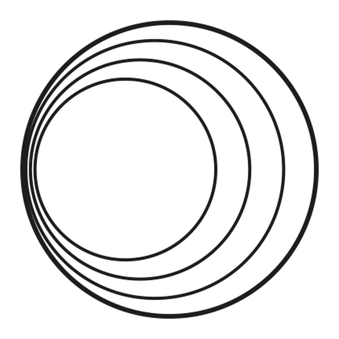 Lune Round Mirror by Connubia line drawing