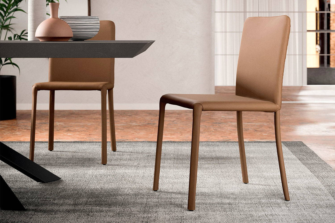 Lunette Hard Leather Dining Chair