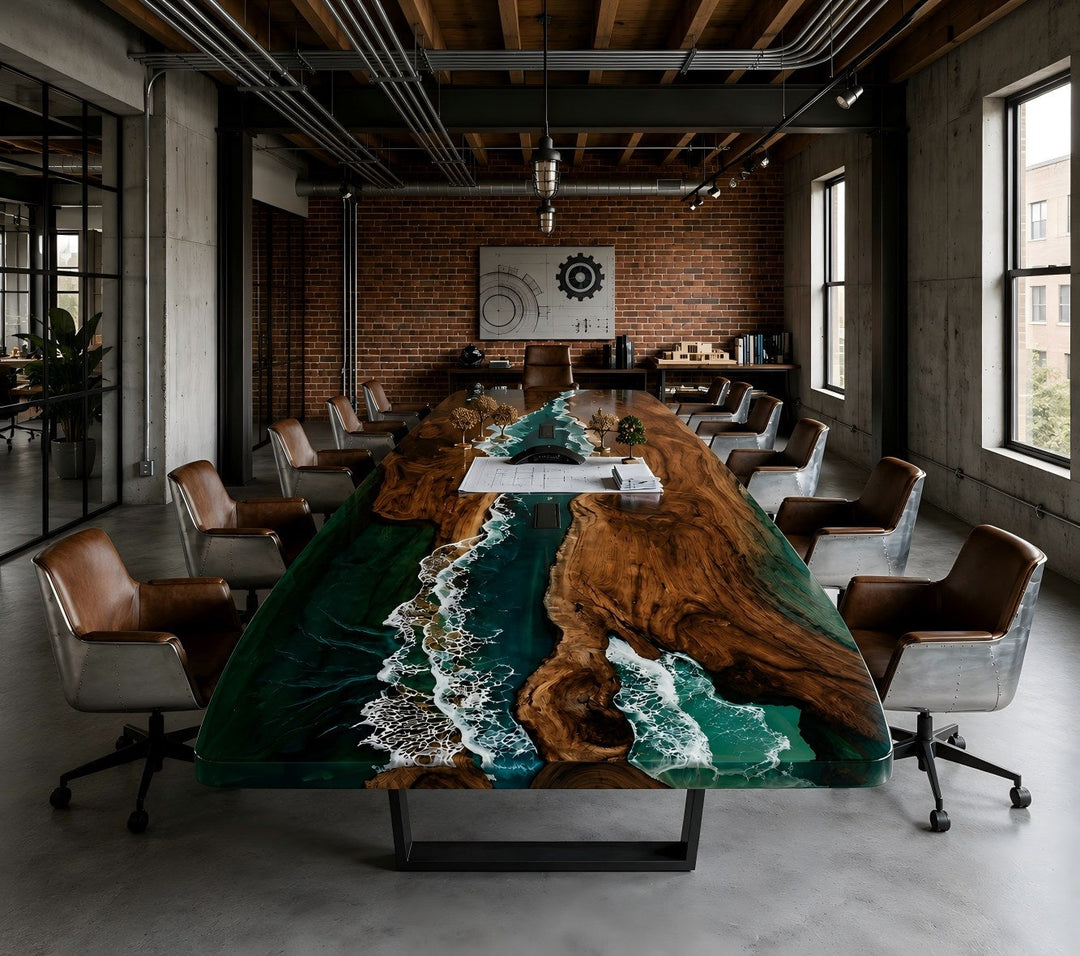 Ocean Coastline Conference Table by Thomas Dawn