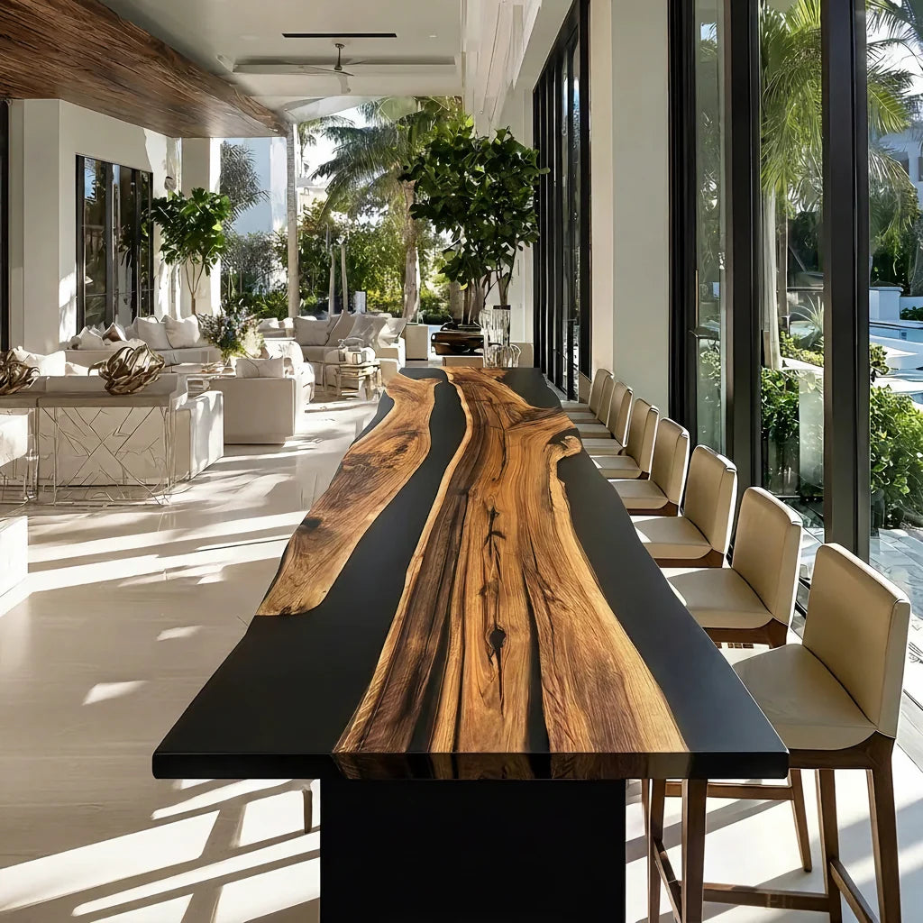 Black Walnut Live Edge River Dining Table by Thomas Dawn