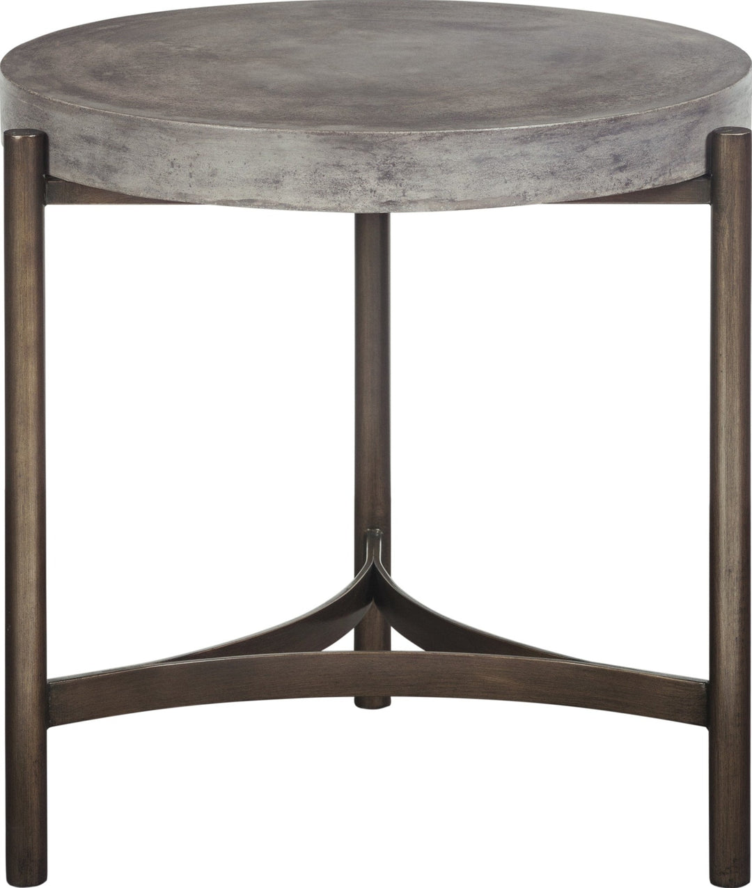 Lyon Round Concrete and Metal Side Table in Natural Concrete — lifestyle photo