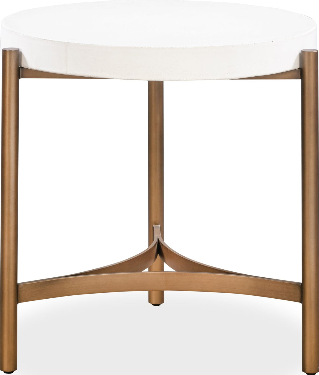 Lyon Round Concrete and Metal Side Table in White Concrete — lifestyle photo