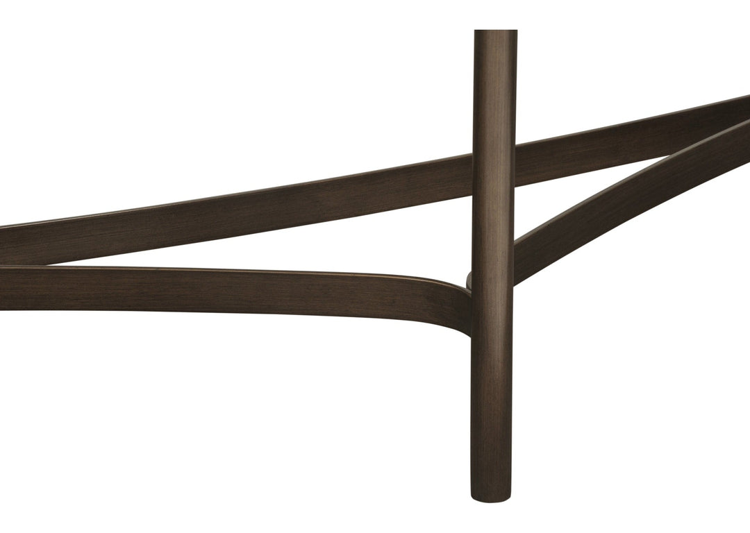 Lyon Semi-Circular Concrete and Metal Console Table in Natural Concrete — product view on a white background