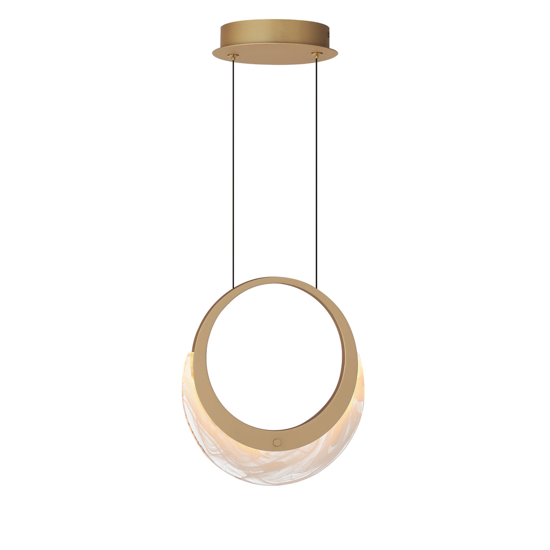 Lyra 1-Light LED Pendant by ET2 Lighting in Gold, front view