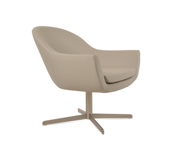 Madison 4 Star Swivel Lounge Armchair — bone PPM, matt brushed nickel 4-star swivel base