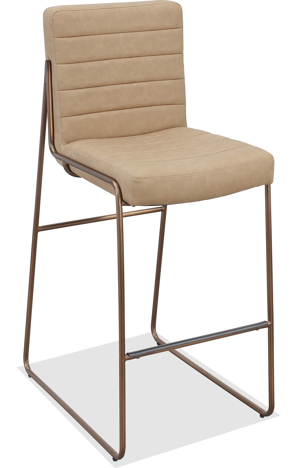 Madison Metal Frame Bar Stool in Honey Synthetic Leather — product view on a white background
