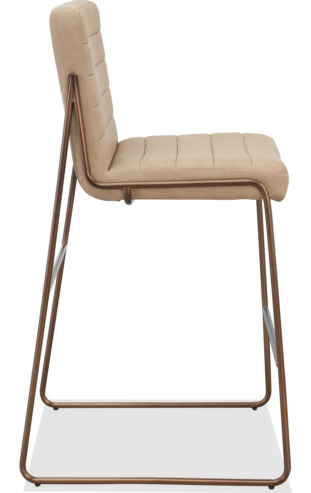 Madison Metal Frame Bar Stool in Honey Synthetic Leather — product view on a white background