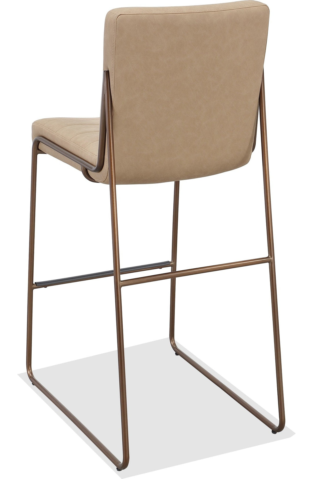 Madison Metal Frame Bar Stool in Honey Synthetic Leather — product view on a white background