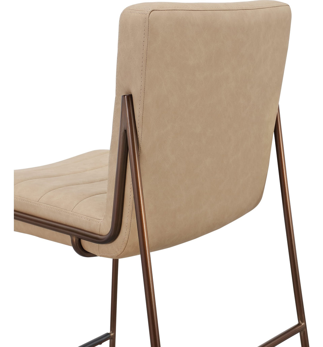 Madison Metal Frame Bar Stool in Honey Synthetic Leather — product view on a white background