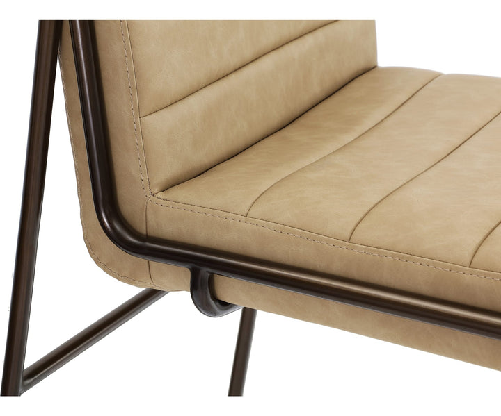 Madison Metal Frame Bar Stool in Honey Synthetic Leather — product view on a white background