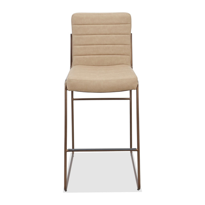 Madison Metal Frame Counter Stool by Modus in Honey Synthetic Leather — product view on a white background