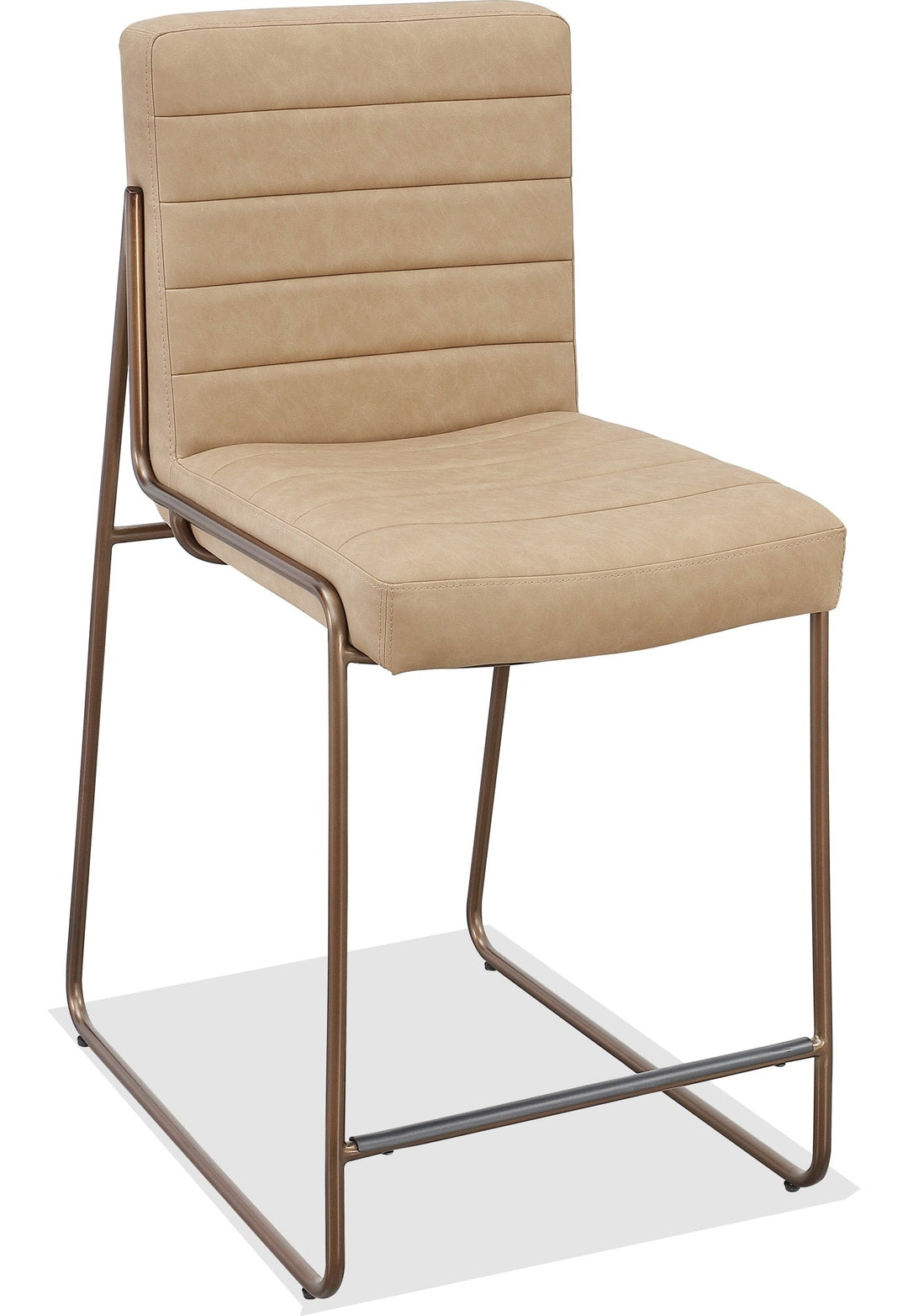 Madison Metal Frame Counter Stool in Honey Synthetic Leather — product view on a white background