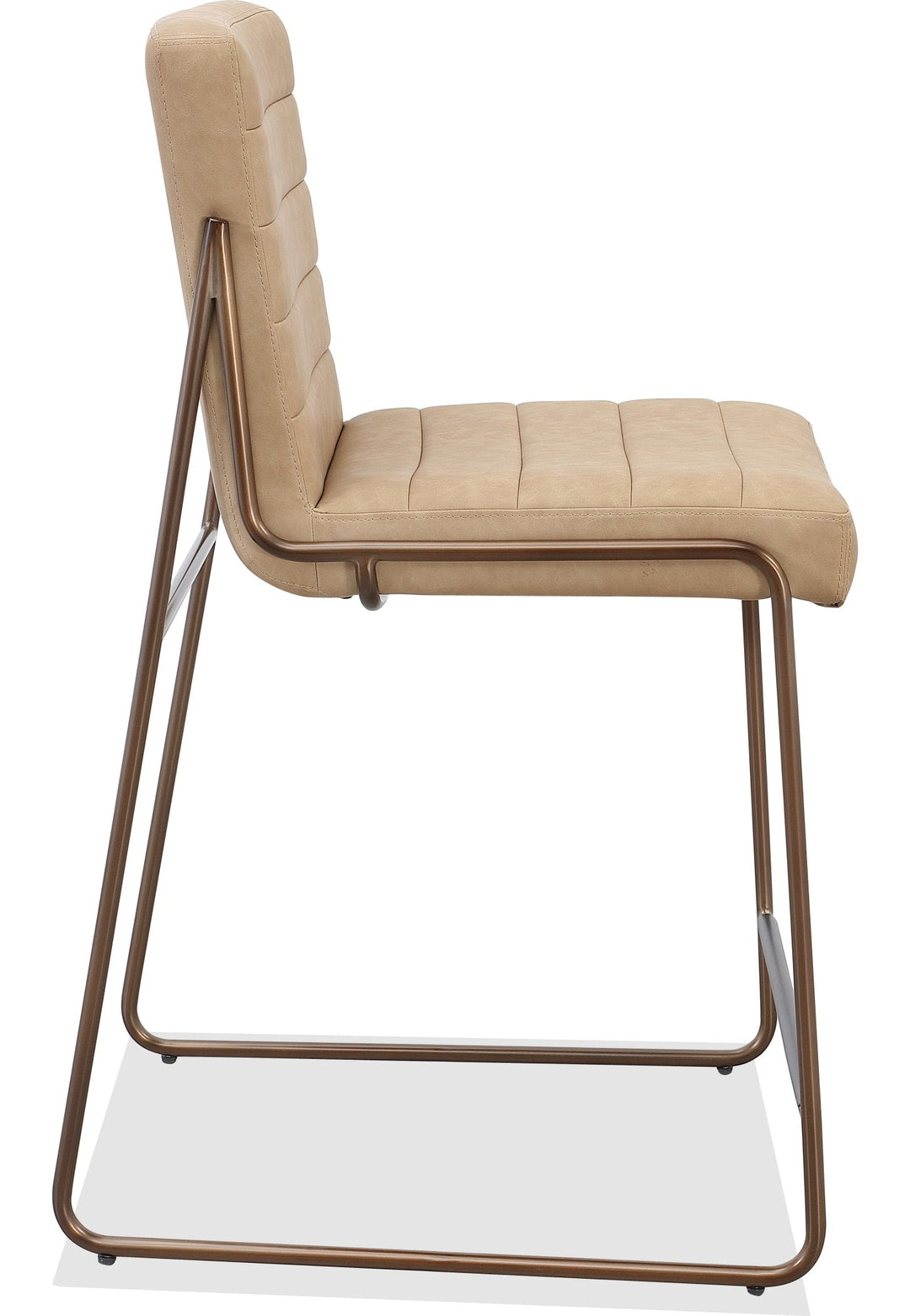 Madison Metal Frame Counter Stool in Honey Synthetic Leather — product view on a white background