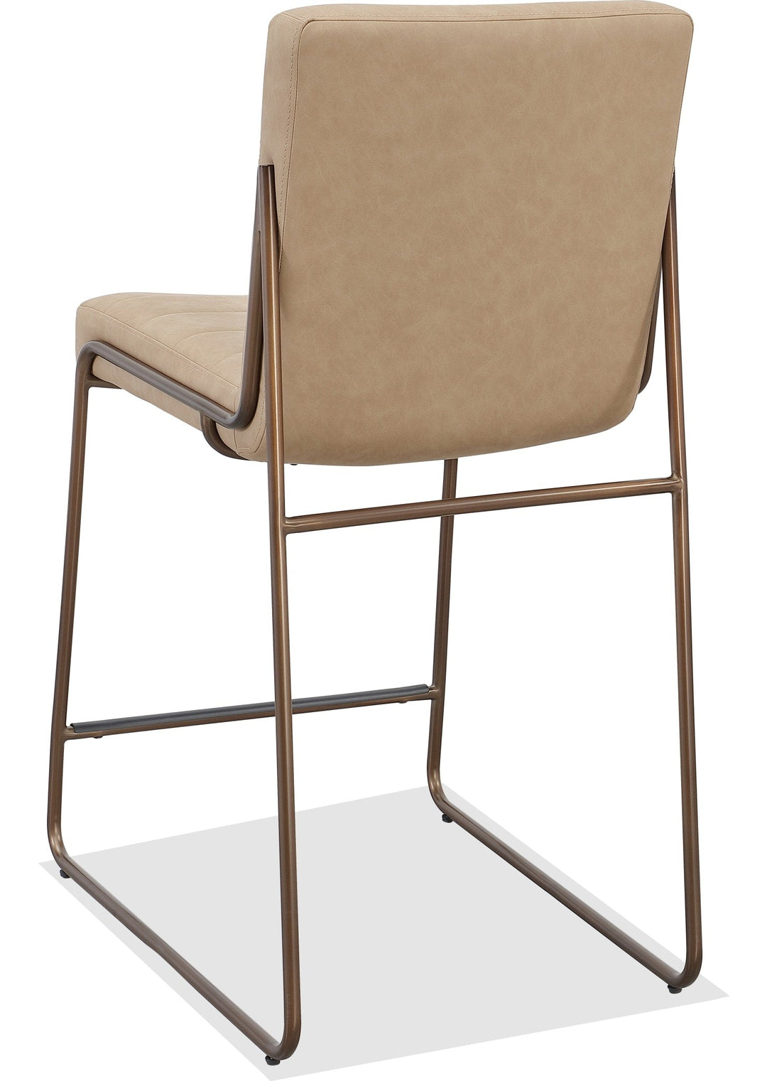 Madison Metal Frame Counter Stool in Honey Synthetic Leather — product view on a white background