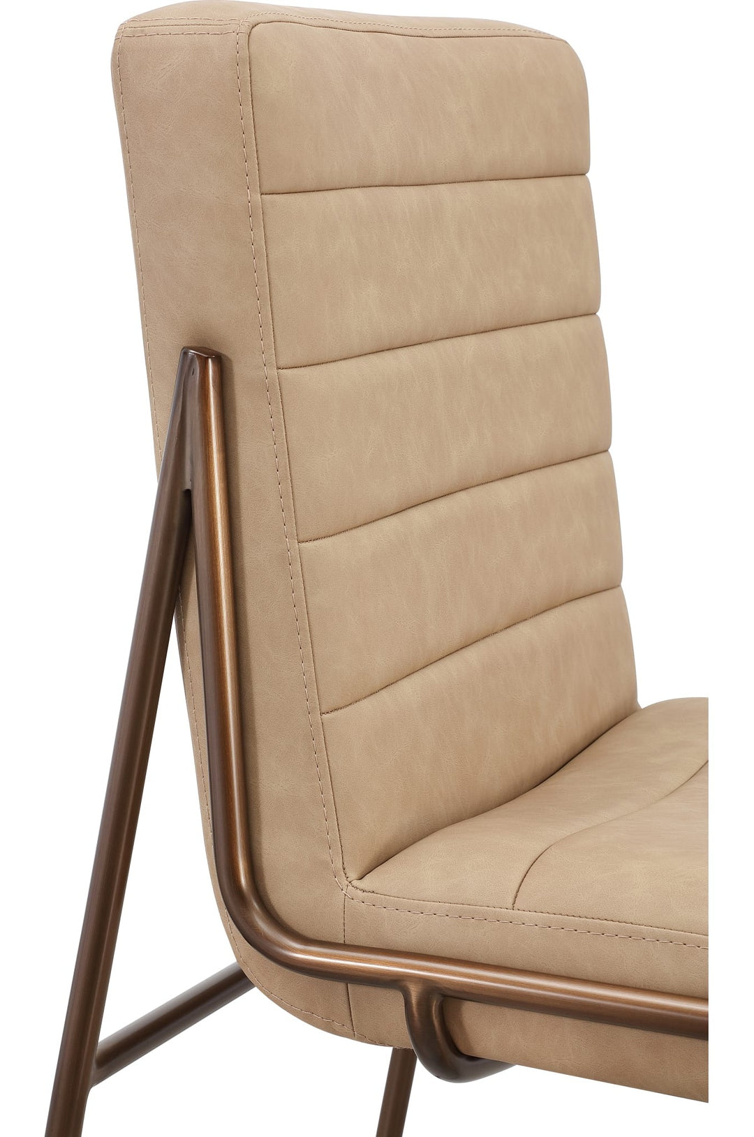 Madison Metal Frame Counter Stool in Honey Synthetic Leather — product view on a white background