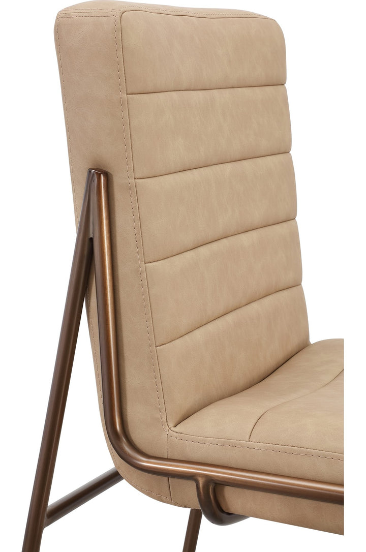 Madison Metal Frame Counter Stool in Honey Synthetic Leather — product view on a white background