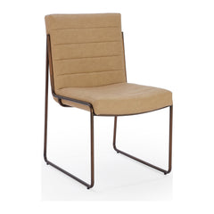 Madison Metal Frame Dining Chair by Modus in Honey Synthetic Leather — product view on a white background