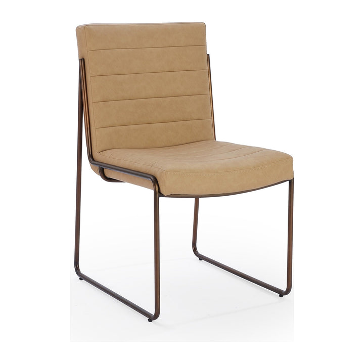 Madison Metal Frame Dining Chair by Modus in Honey Synthetic Leather — product view on a white background