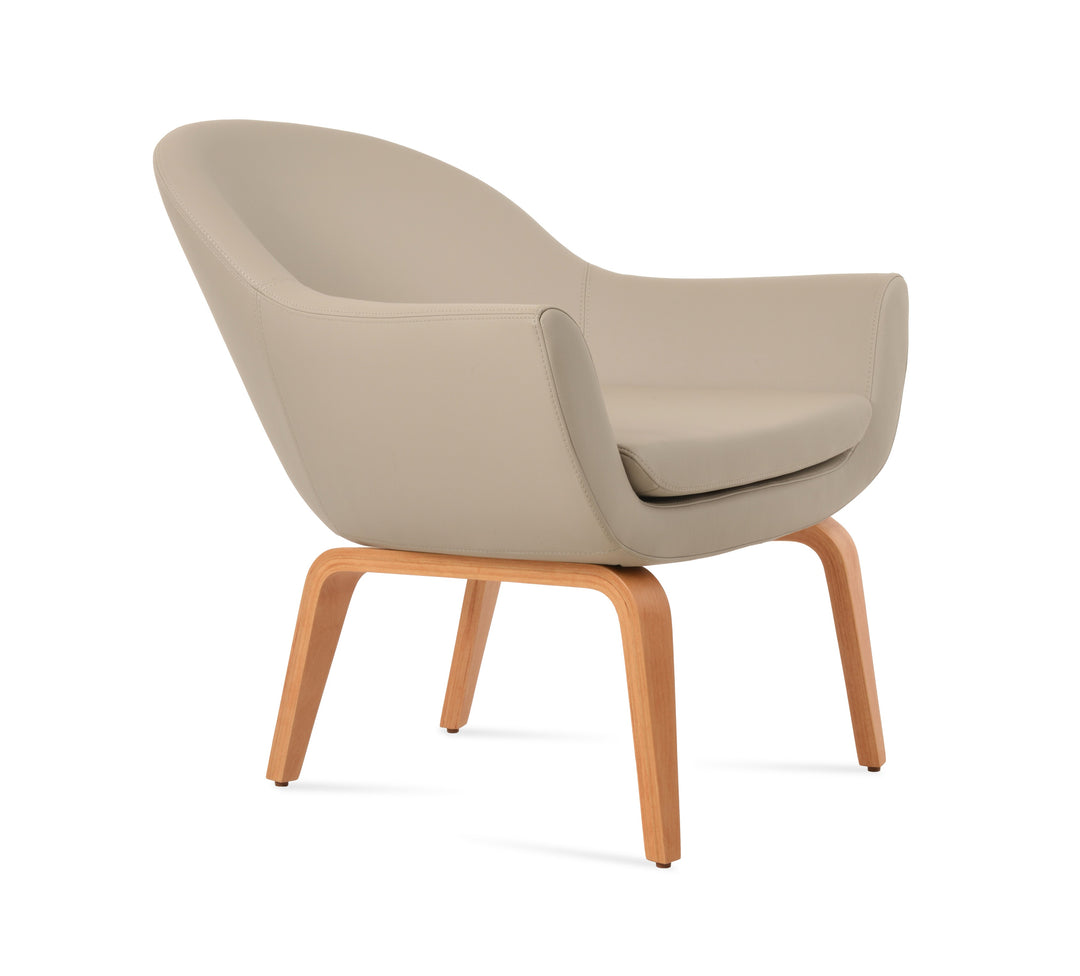 Madison Plywood Lounge Armchair — bone PPM, natural plywood base