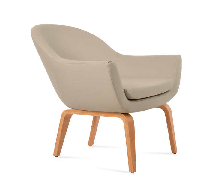 Madison Plywood Lounge Armchair — bone PPM, natural plywood base