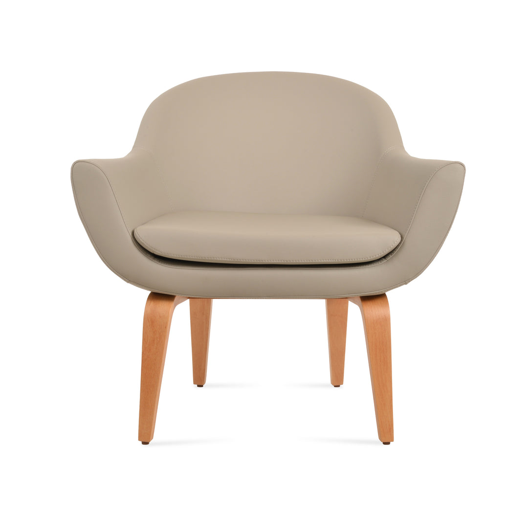 Madison Plywood Lounge Armchair — bone PPM, natural plywood base